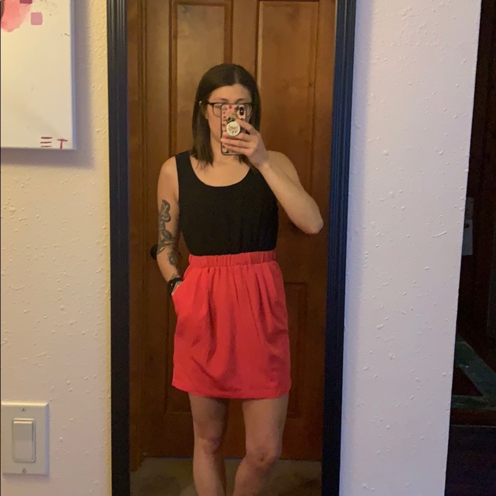 Black and pink dress